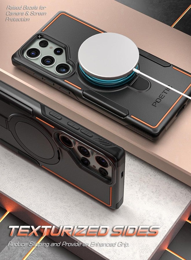 Poetic Neon MagPro Case Designed for Samsung Galaxy S23 Ultra / S22 Ultra 5G 6.8 inch,[Compatible with MagSafe] Dual Layer Heavy Duty Rugged Shockproof Protective, Magnetic Ring Stand, Black - Image 3